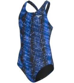 Girls' Edge Wave Back One Piece Swimsuit