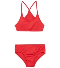 Girls' Solid Sport Two Piece Bikini Set (Big Kid)