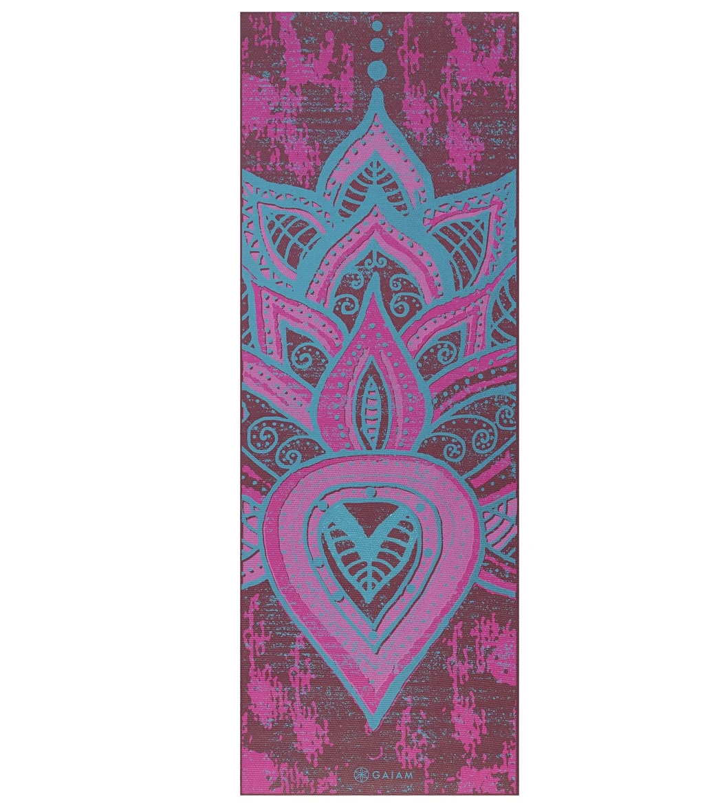 Gaiam Reversible Be Free Printed Yoga Mat 68" 6mm Extra Thick - Image 2