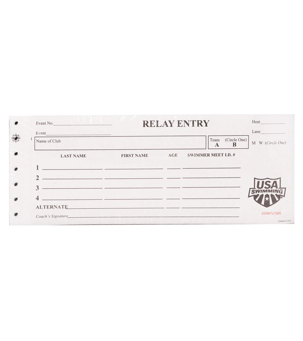 Relay Entry Slip