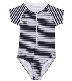 Girls' Nautical Stripe Short Sleeve One Piece Surf Suit (Toddler, Little Kid, Big Kid)
