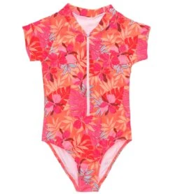 Girls' Tropical Punch Short Sleeve One Piece Surf Suit (Toddler, Little Kid, Big Kid)