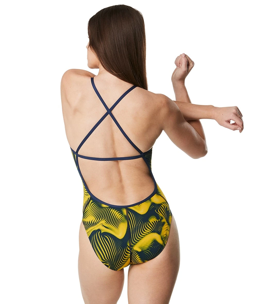 Speedo Women's Fusion Vibe Crossback One Piece Swimsuit - Image 3