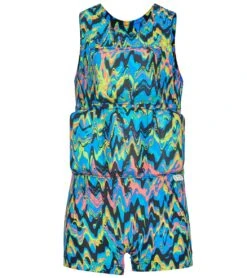 Boy's Neon Multi Chevron Floatation Swimsuit
