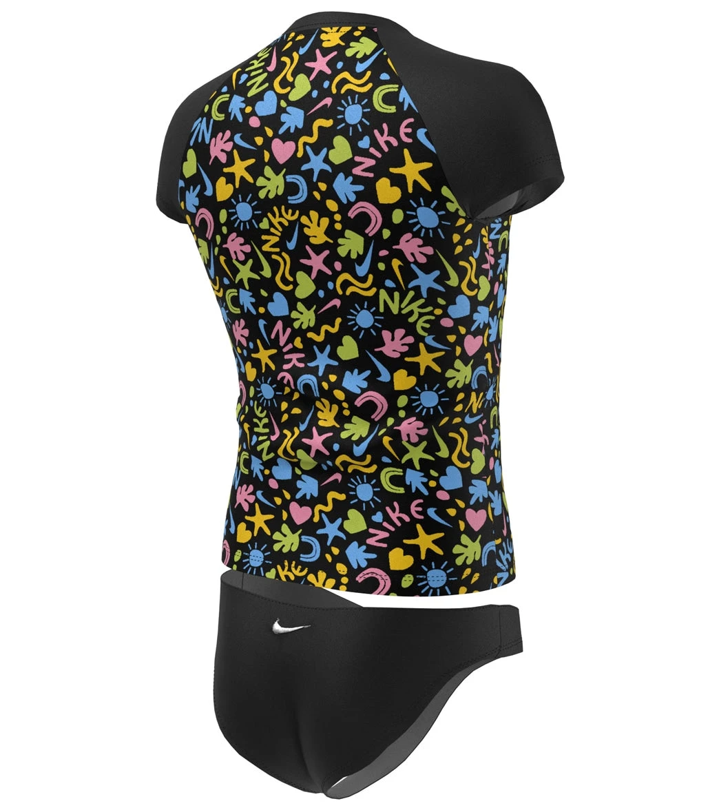 Nike Girls' Fun Forest Short Sleeve Top Bikini Set (Big Kid) - Image 3