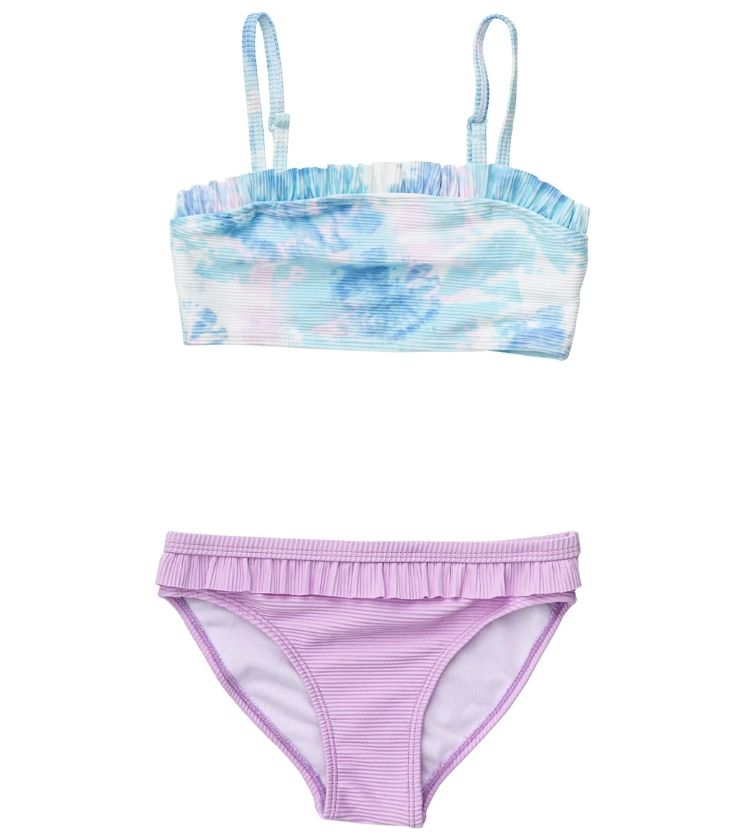Girls' Sky Dye Frilled Bandeau Bikini Set (Toddler, Little Kid, Big Kid)