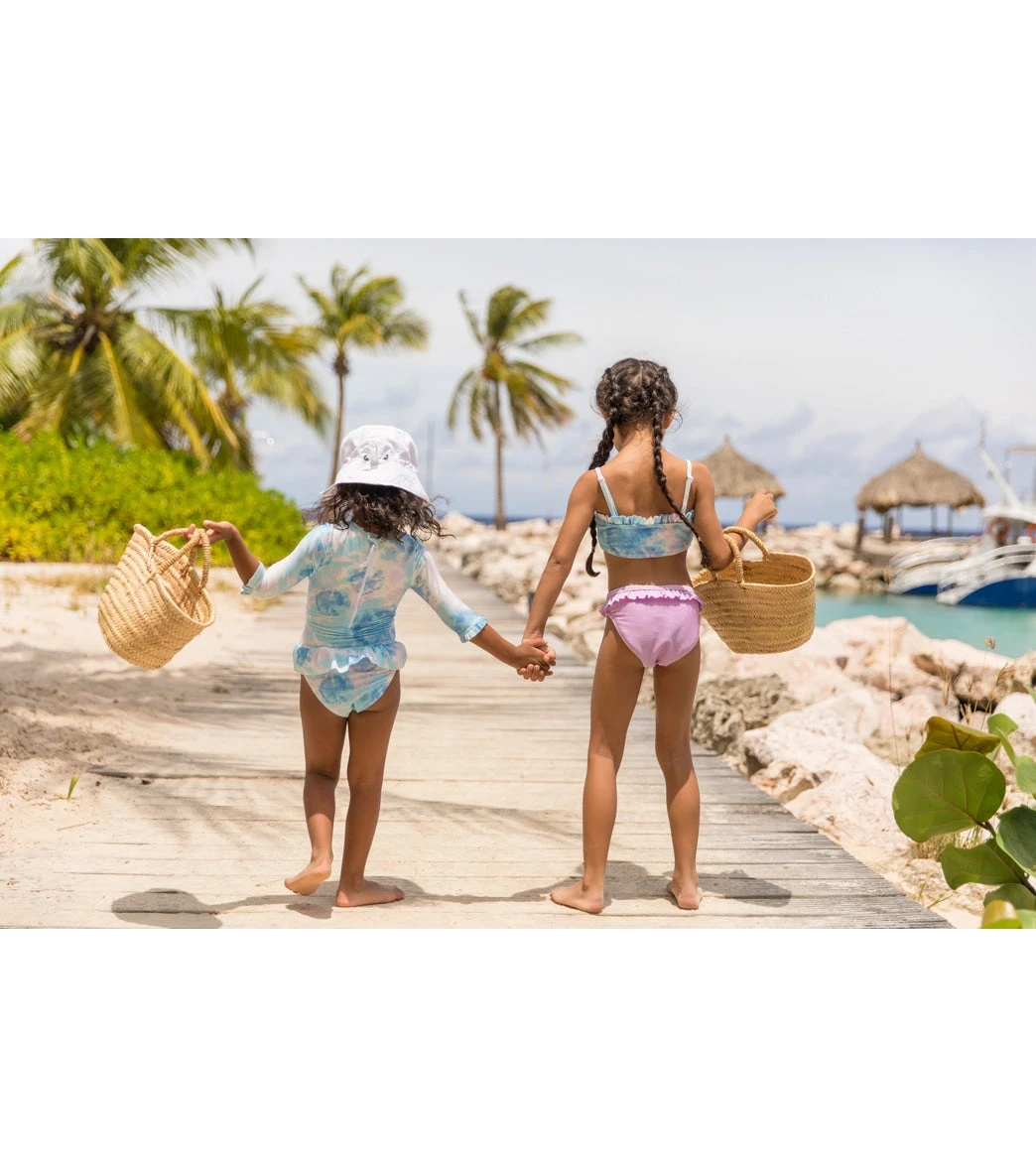 Girls' Sky Dye Frilled Bandeau Bikini Set (Toddler, Little Kid, Big Kid) - Image 6