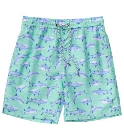 Men's Minty Shark Swim Trunks