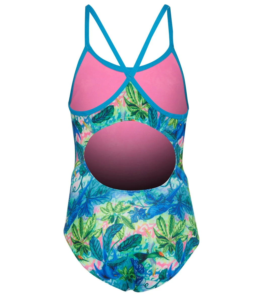 Girls' Print Tri Back One Piece Swimsuit (Little Kid, Big Kid) - Image 2