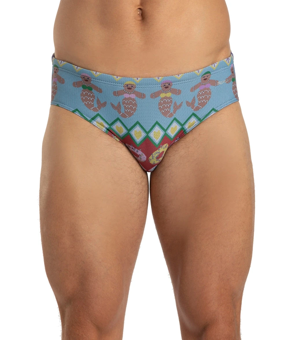 Granny Sweater Gingerbread Mermaid Brief Swimsuit - Image 6