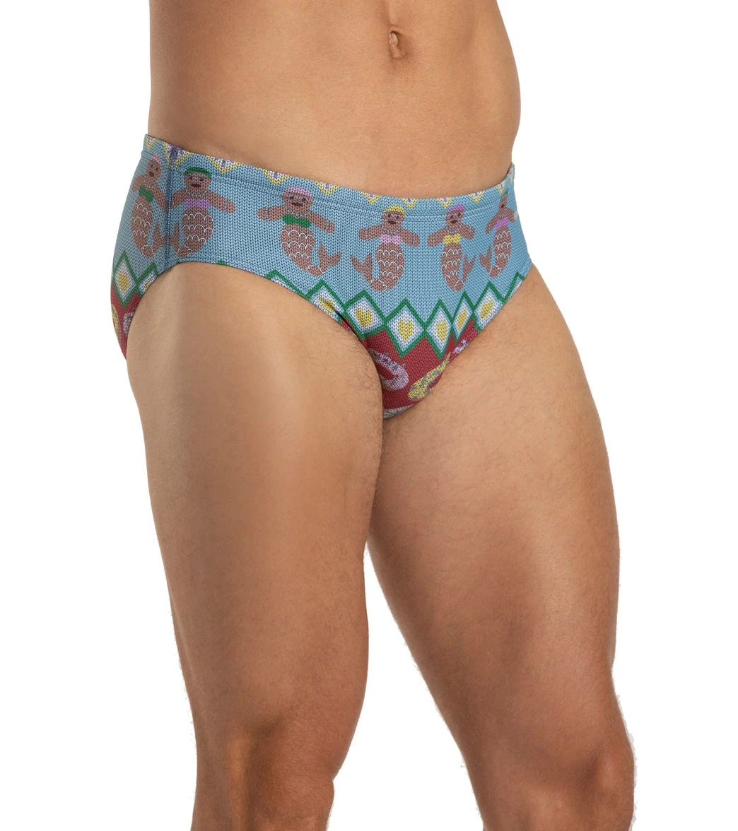 Granny Sweater Gingerbread Mermaid Brief Swimsuit - Image 7