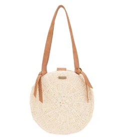 Round Straw Shoulder Tote