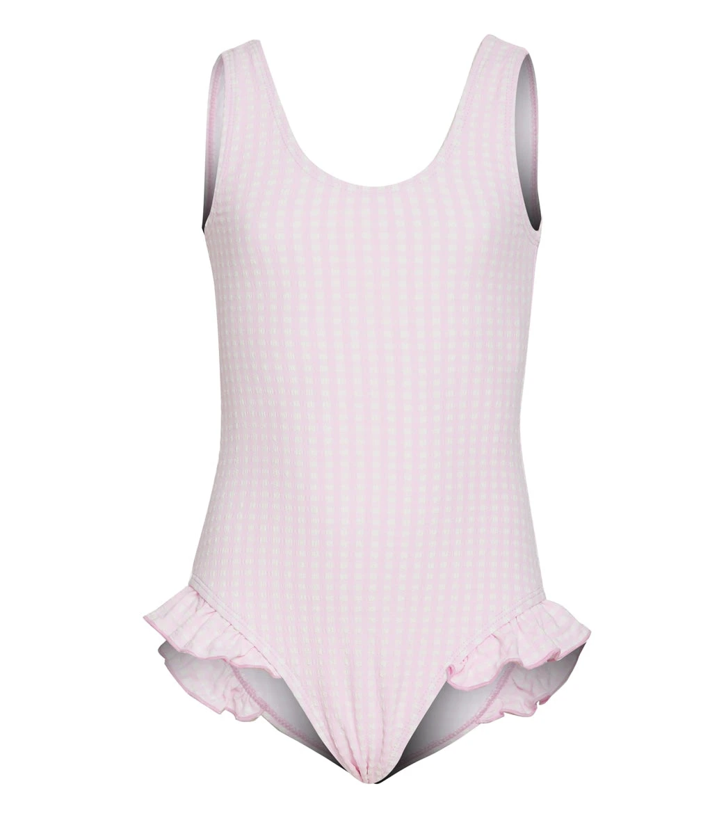Girls' Pink Gingham Seersucker Delaney UPF 50+ One Piece Swimsuit (Baby, Toddler, Little Kid)