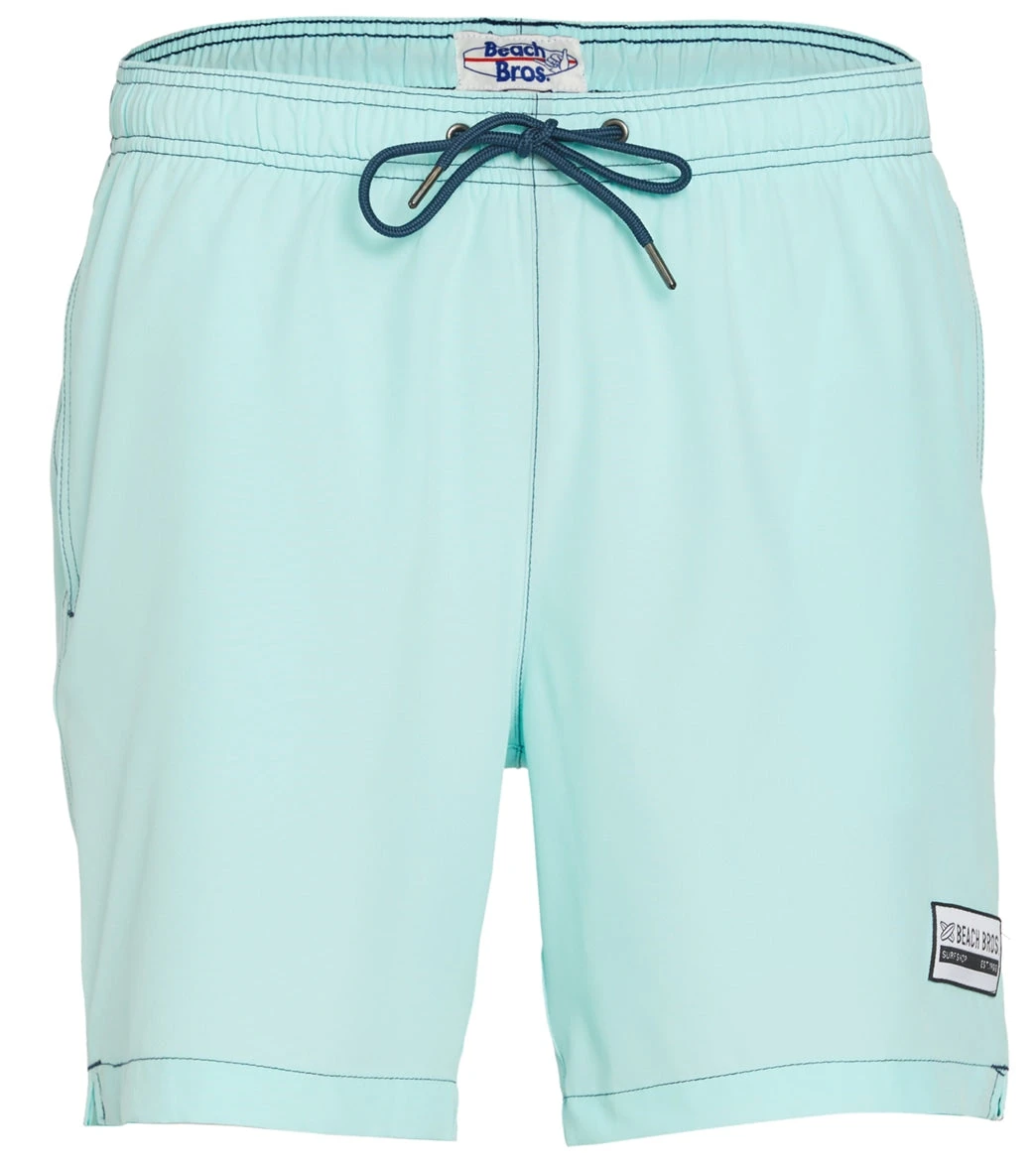 Men's Solid Contrast Swim Trunks