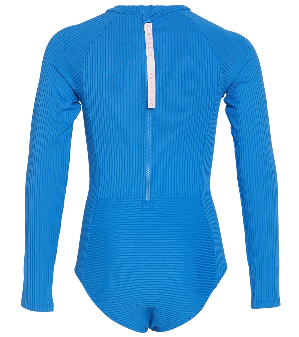 Seafolly Girls' Summer Essentials Long Sleeve One Piece Swimsuit (Big Kid) - Image 2