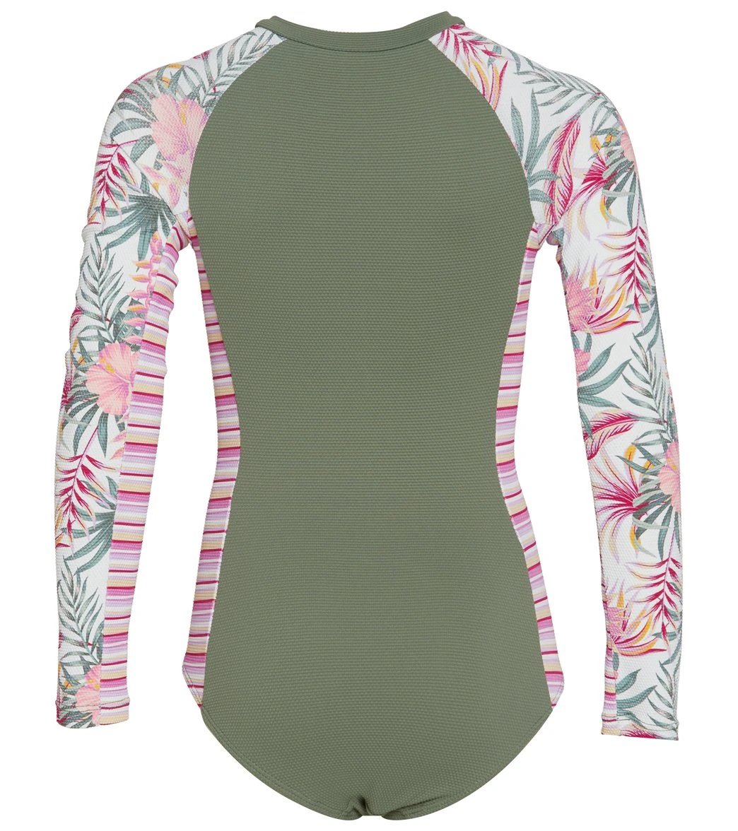 Seafolly Girls' Island In The Sun Long Sleeve One Piece Swimsuit (Big Kid) - Image 2