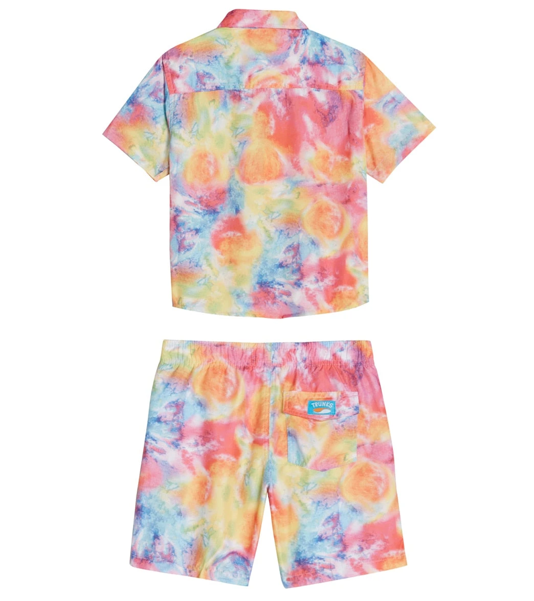 Boys' Bright Tie Dye Camp Shirt & Swim Trunks Set (Big Kid) - Image 2