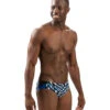 Men's Reliance Atomic Print Color Block Racer Swimsuit