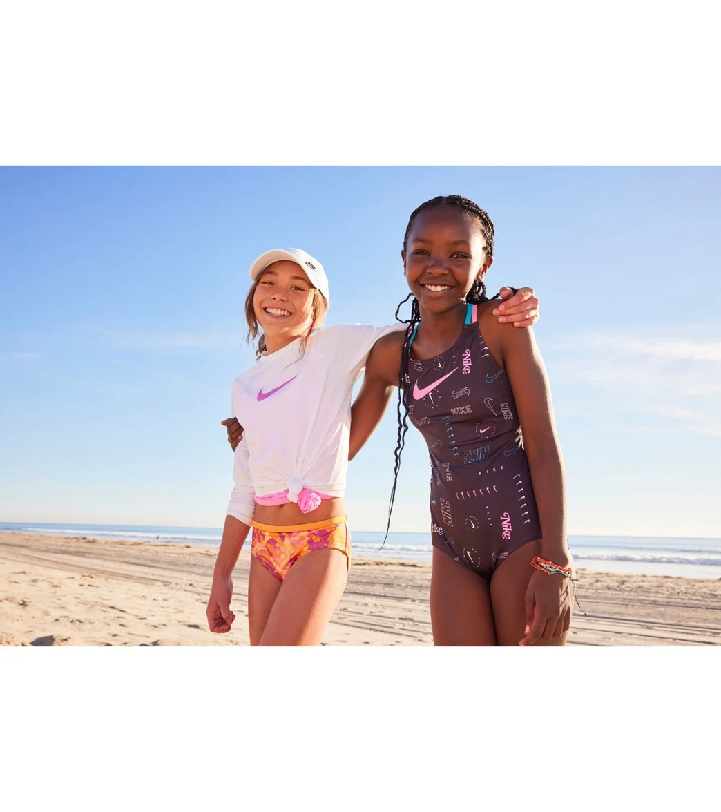 Nike Girls' Logo Toss Spiderback One Piece Swimsuit (Big Kid) - Image 8